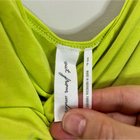 NWT Urban Outfitters Light Green Slinky Knot Bodysuit - small - Picture 8 of 12